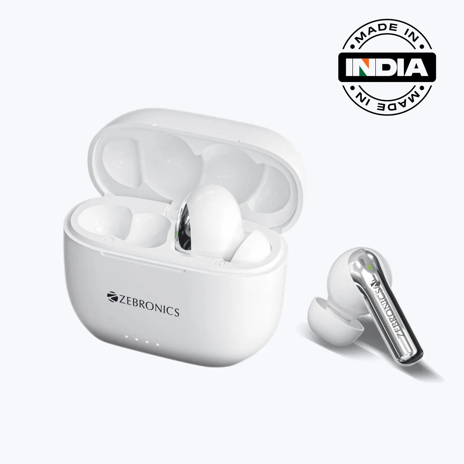 Zebronics Zeb-Pods B15 — True Wireless Earbuds, 40 H Playback, ENC, Splash proof