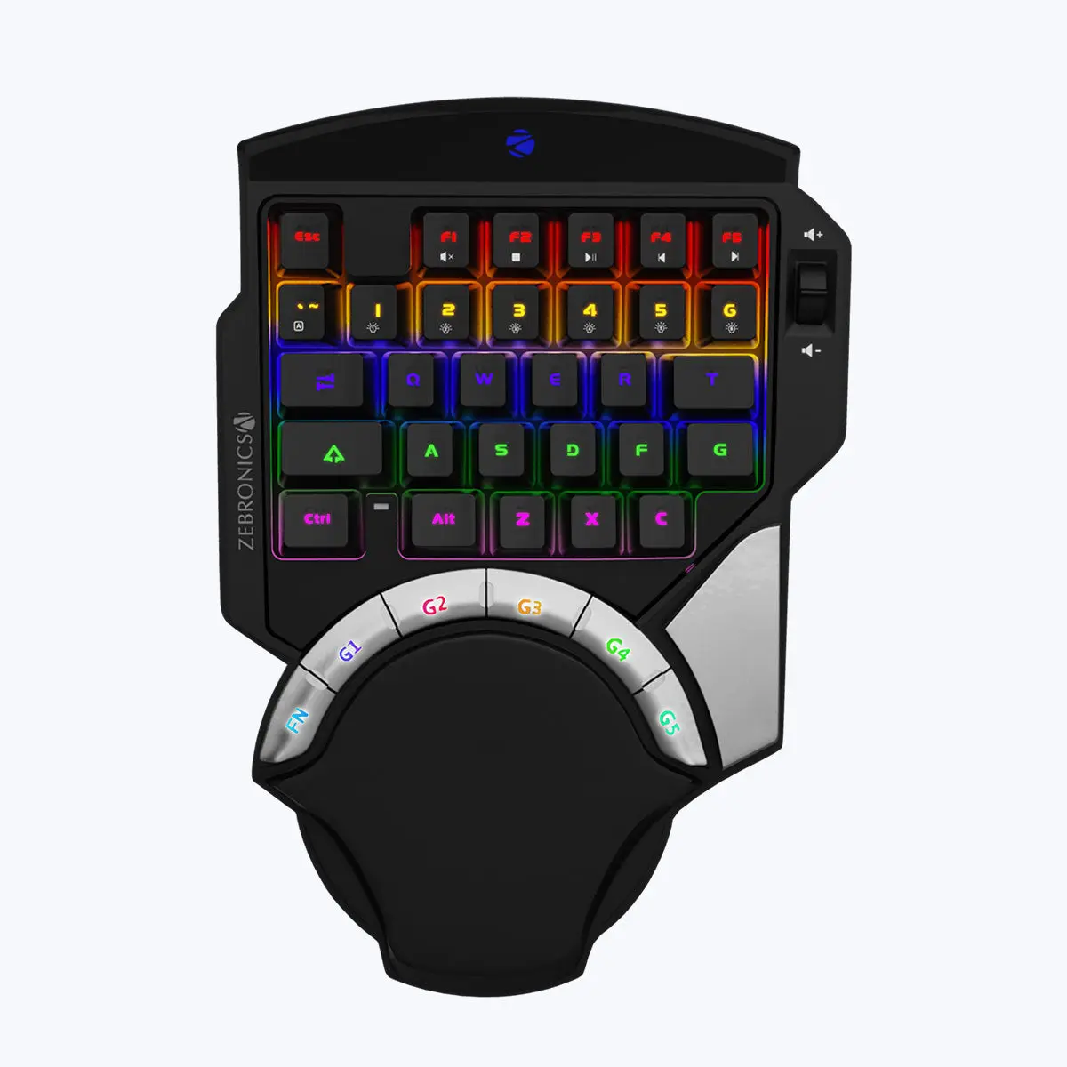 Zebronics MAX Atom — Mechanical Gaming Keypad, Outemu Blue, RGB, one-handed keypad