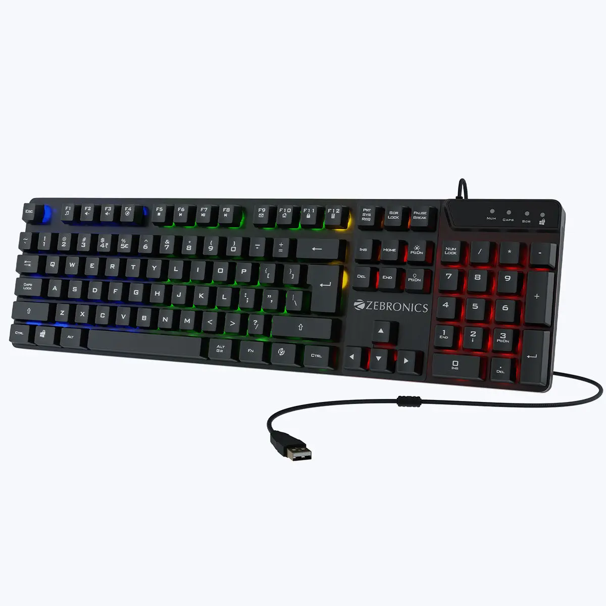 Zebronics War K — Multimedia Keyboard, Multi-colour LED