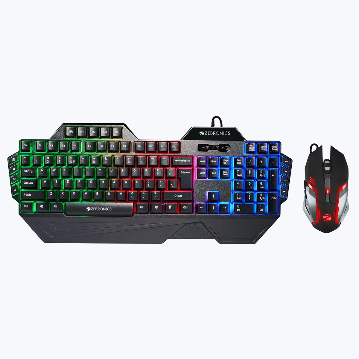 Zebronics Optimus — Wired Keyboard + Mouse Combo, Multi-colour LED
