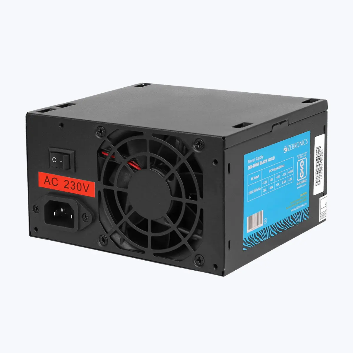 Zebronics ZEB-450W Black Gold 450W — Uncertified Non-Modular Power Supply