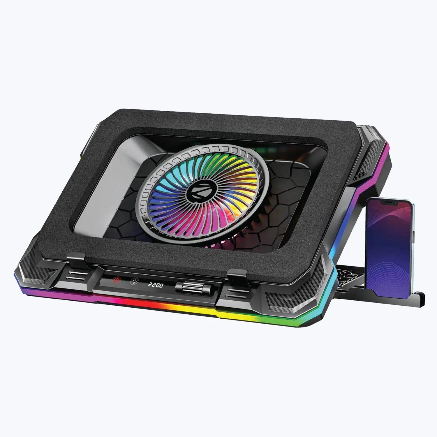 Zebronics NC9200 Laptop Cooling Pad — Active laptop cooling pad (USB powered), 1 x 140mm RGB LED fan