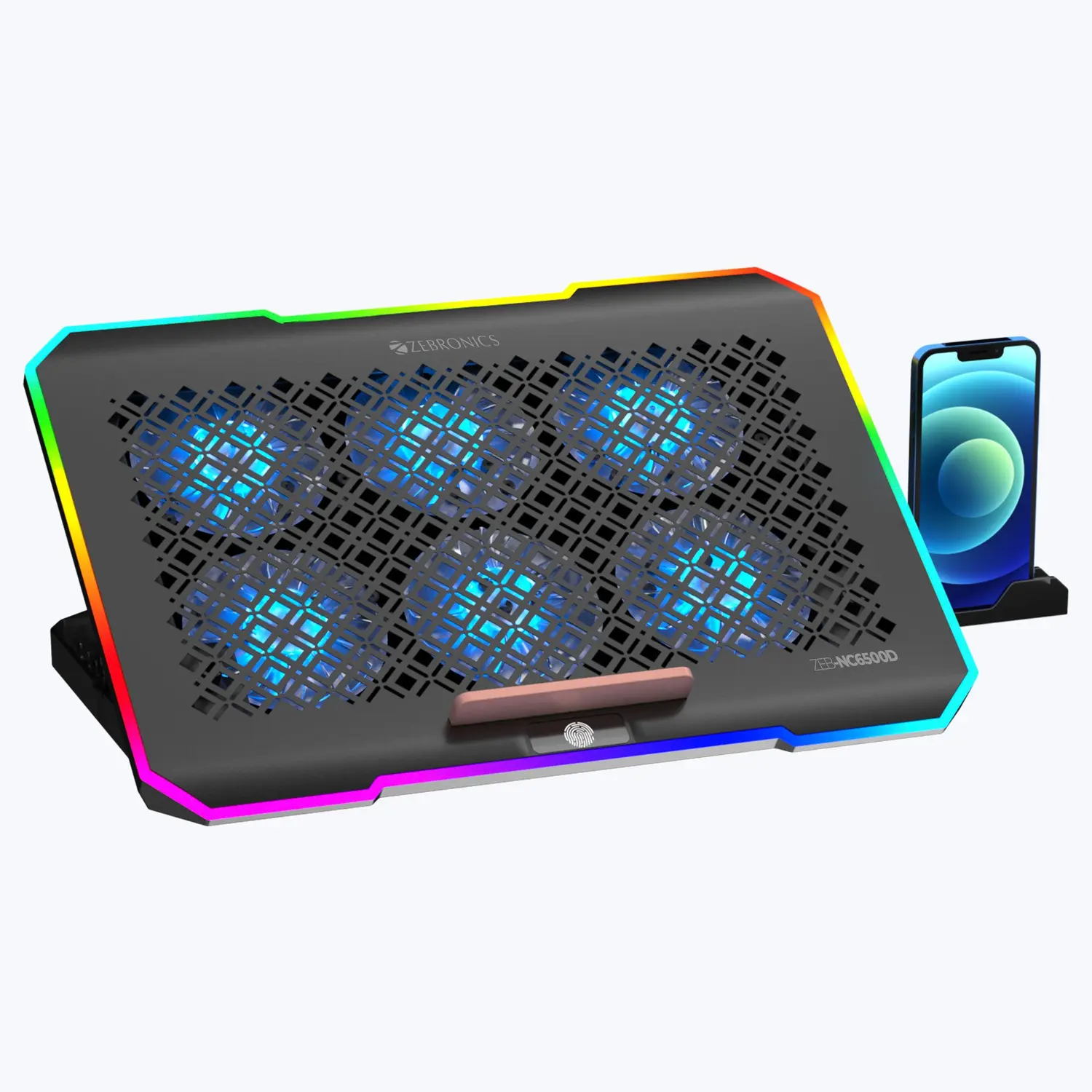 Zebronics NC6500D Laptop Cooling Pad — Active laptop cooling pad (USB powered), 6 x 70mm fans (70 x 10 mm)