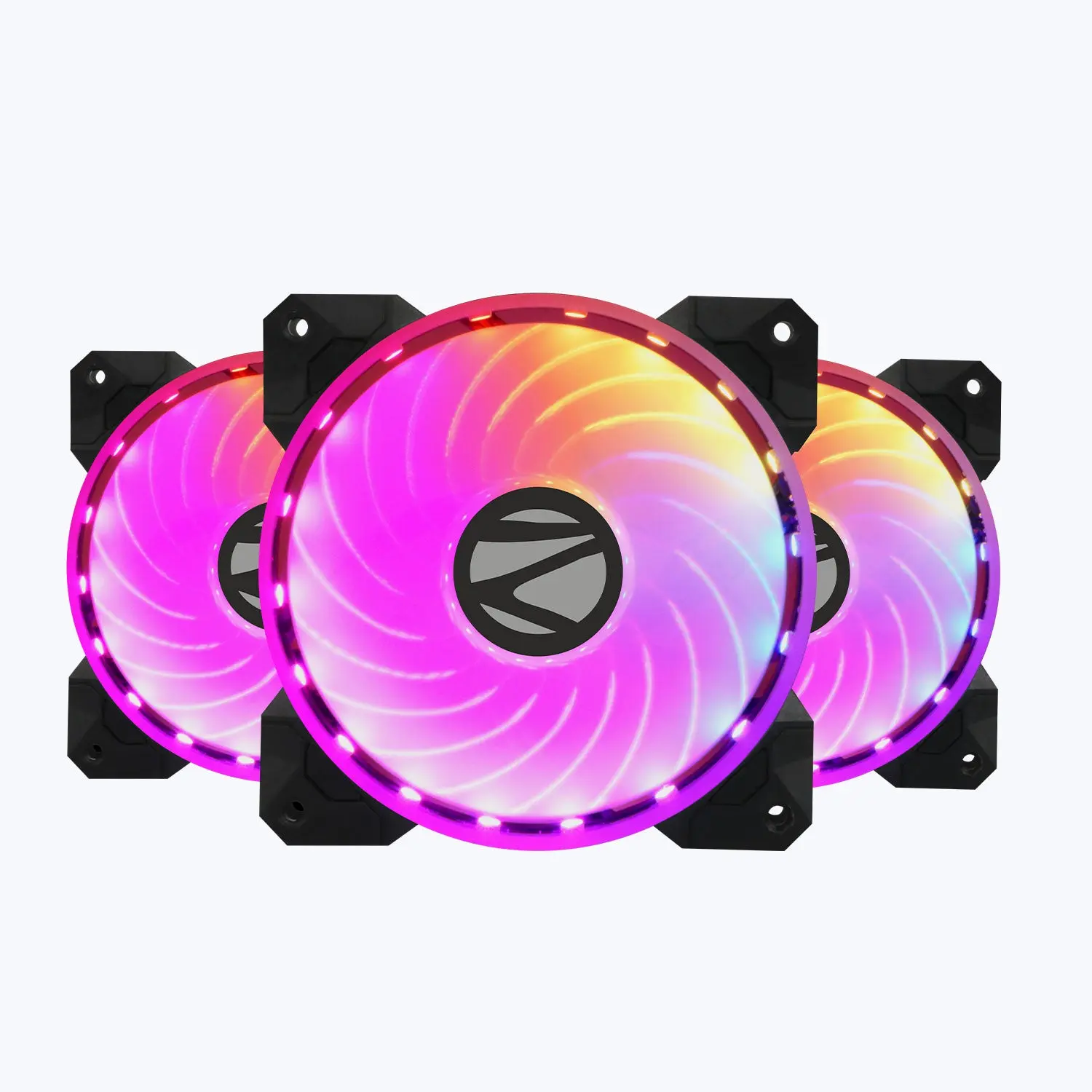 Zebronics PGF520C Chassis Fan (3-pack, with remote) — Standalone aftermarket case fan (3-pack + remote), 120mm x 3
