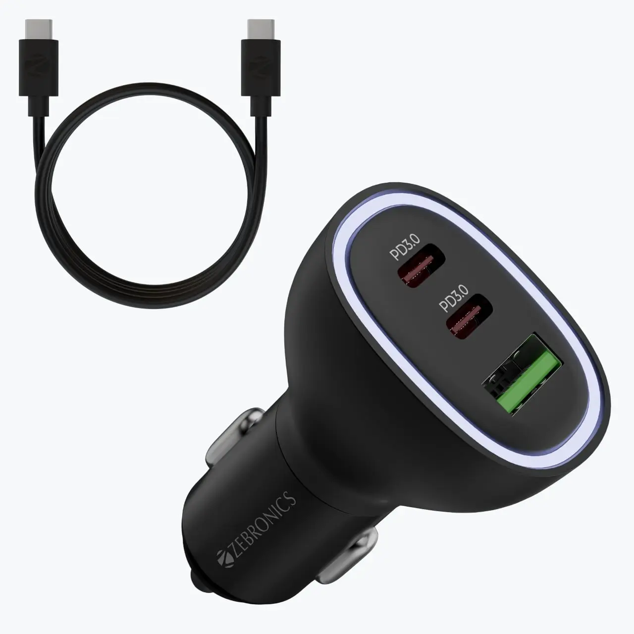 Zebronics ZEB-CC78 (78W Multi-Output Car Charger)