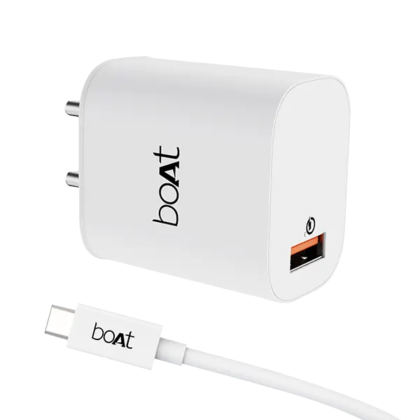 boAt 18W WCD QC3.0 Fast Charger (with Type-C Cable)