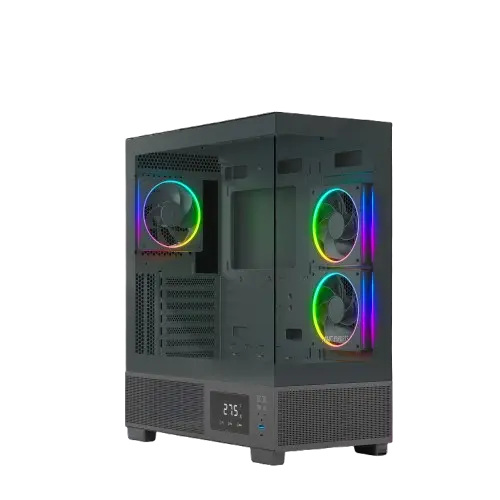 Ant Esports Crystal X3 LCD — Mid Tower PC Cabinet (ATX)