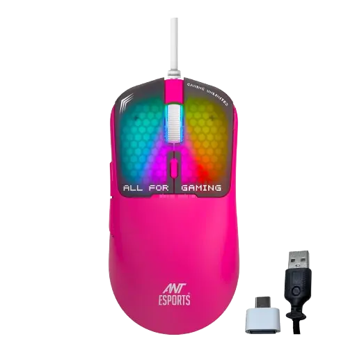 Ant Esports Virtus100 — Wired Gaming Mouse, 12,800 DPI, RGB, 52 g lightweight