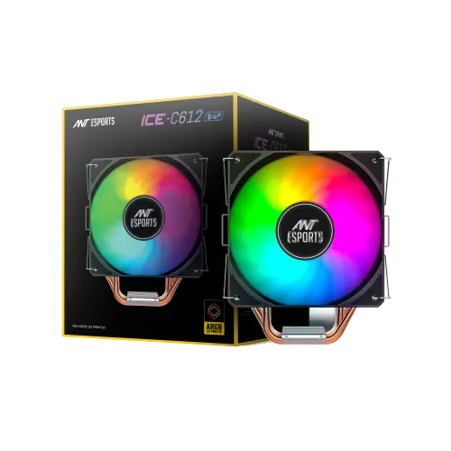 Ant Esports ICE-C612 V2 ARGB — Single-Tower CPU Air Cooler, ARGB