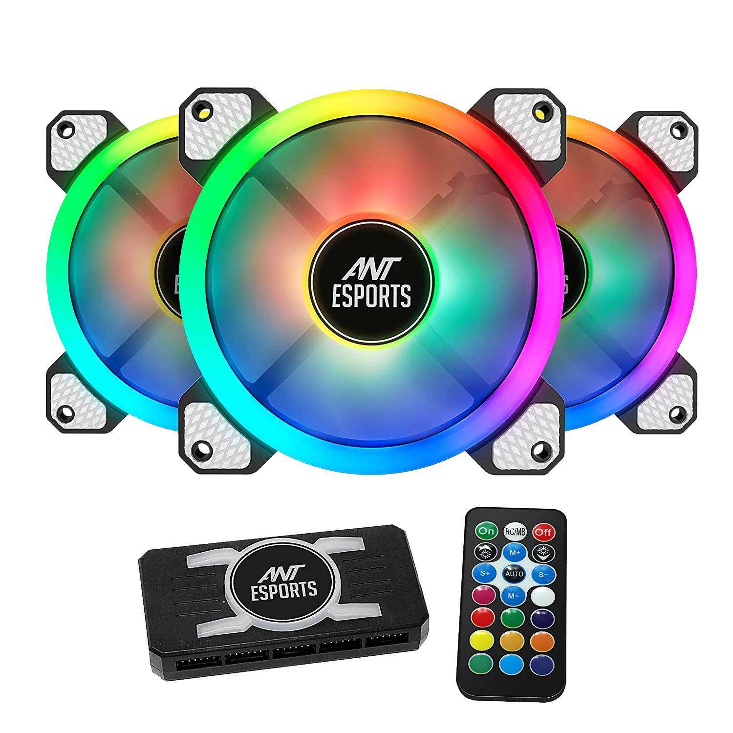 Ant Esports Superflow 120mm ARGB Case Fan Kit (3-Pack) — 120mm x 3, 1200-1500 RPM (PWM)