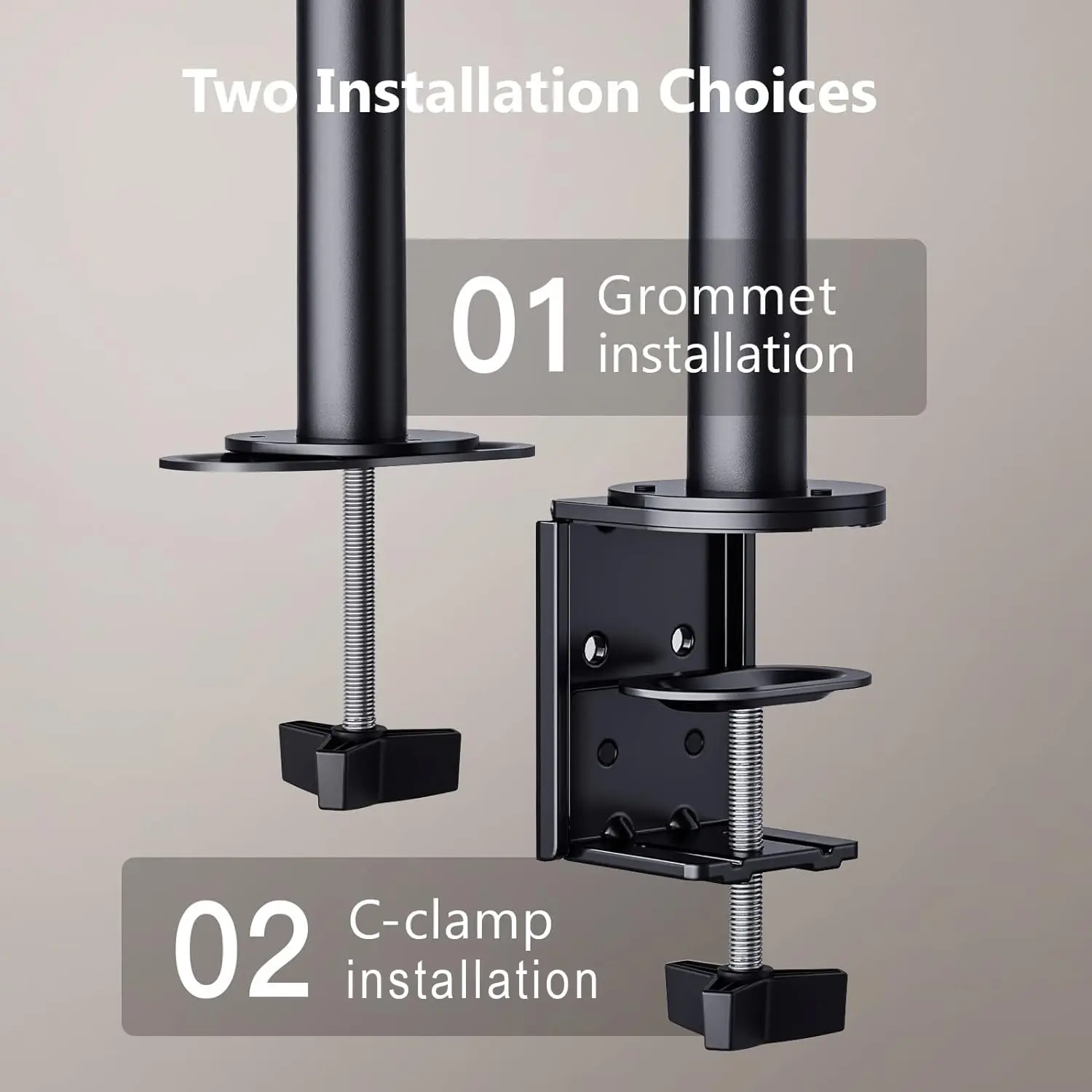Ant Esports MA112 Dual Arm Articulating Monitor Desk Mount — 75x75 mm and 100x100 mm, Holds 2 screens up to 30 in each