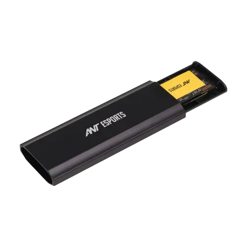 Ant Esports AENE201 M.2 NVMe/SATA SSD Enclosure — M.2 NVMe and M.2 SATA (NGFF), 2242 / 2260 / 2280