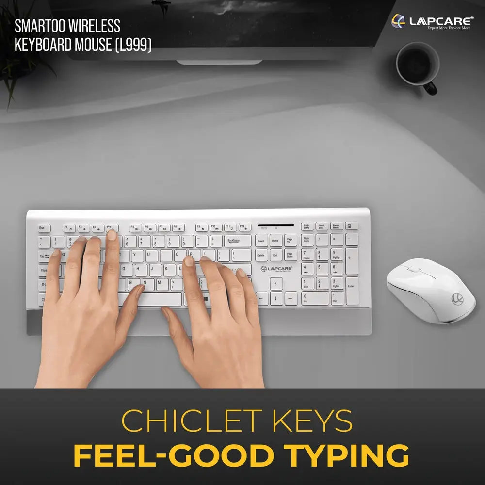 Lapcare Smartoo L999 — Wireless Keyboard + Mouse Combo, 2.4 GHz wireless