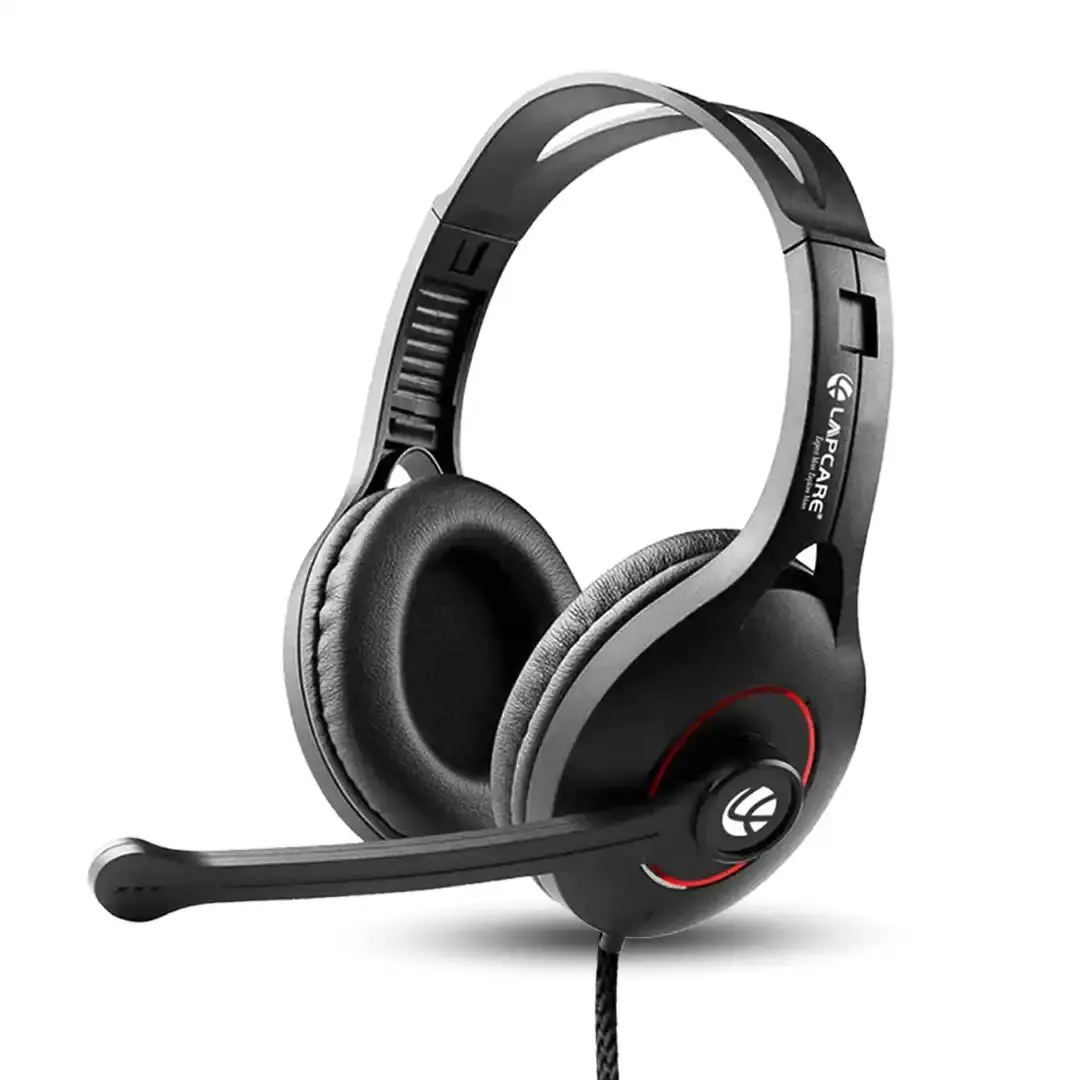 Lapcare Rocky LHP-207 USB Headset — Wired USB Office Headset, Fixed boom mic
