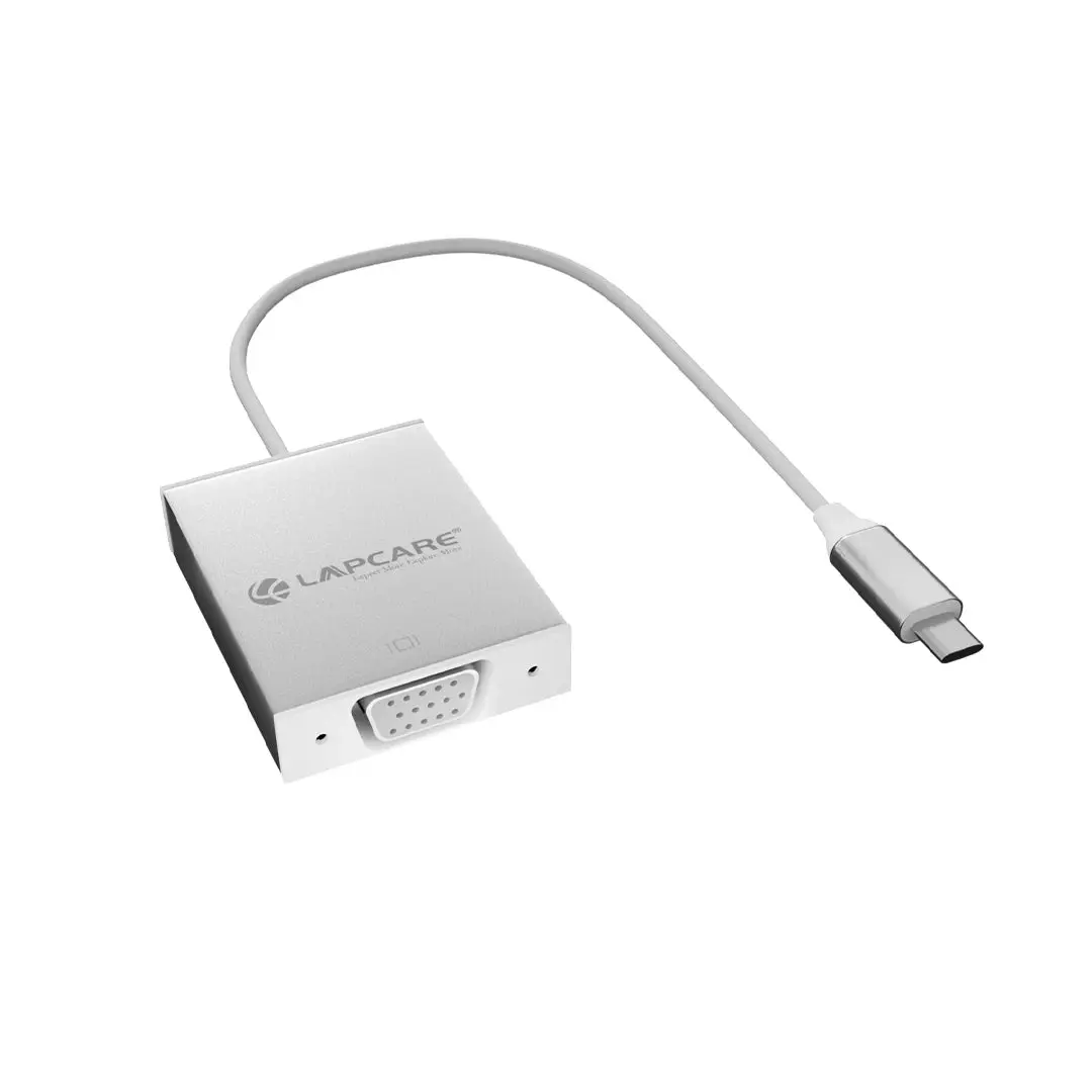 Lapcare Type-C to VGA Converter (USB 3.1, 20cm) — USB-C to VGA, 1080p Full HD (1920x1200@60Hz)