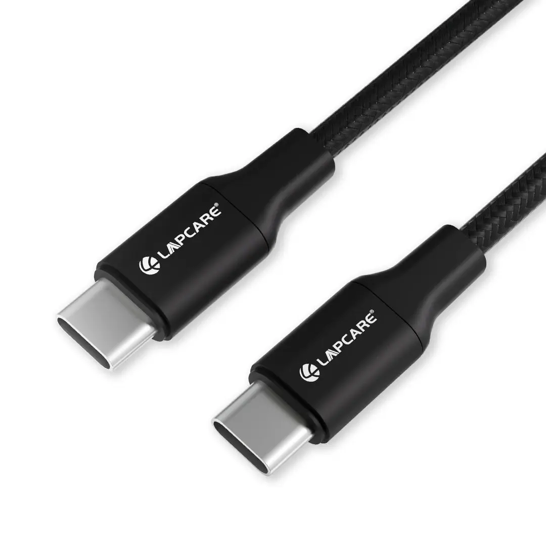 Lapcare Hook 100W Type-C to Type-C Braided Data + PD Cable (LTC-528 / LTC-615) — USB-C to USB-C, 100W PD