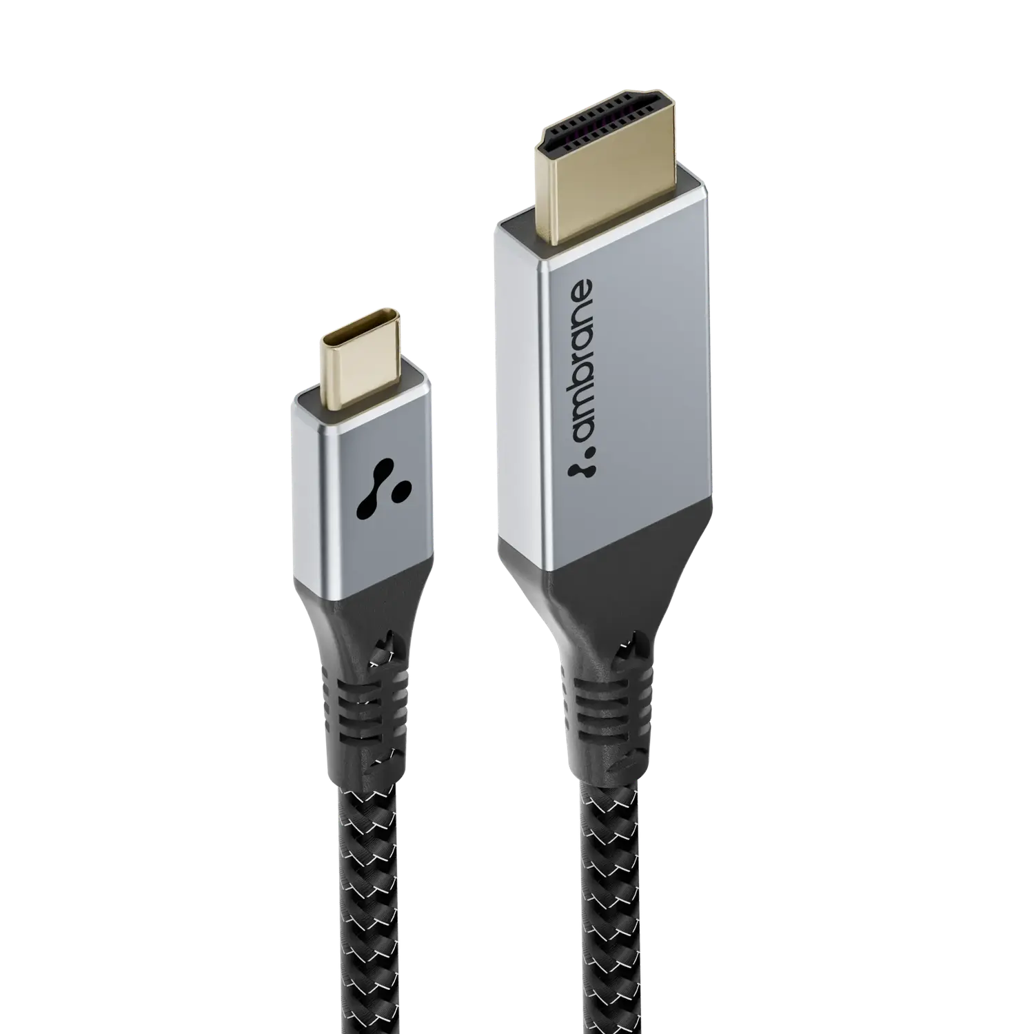 Ambrane ACHDMI-15 USB-C to HDMI Cable (4K@60Hz, Braided) — USB-C to HDMI video cable, 4K@60Hz (3840x2160); also 2K@144Hz / 1080p@240Hz