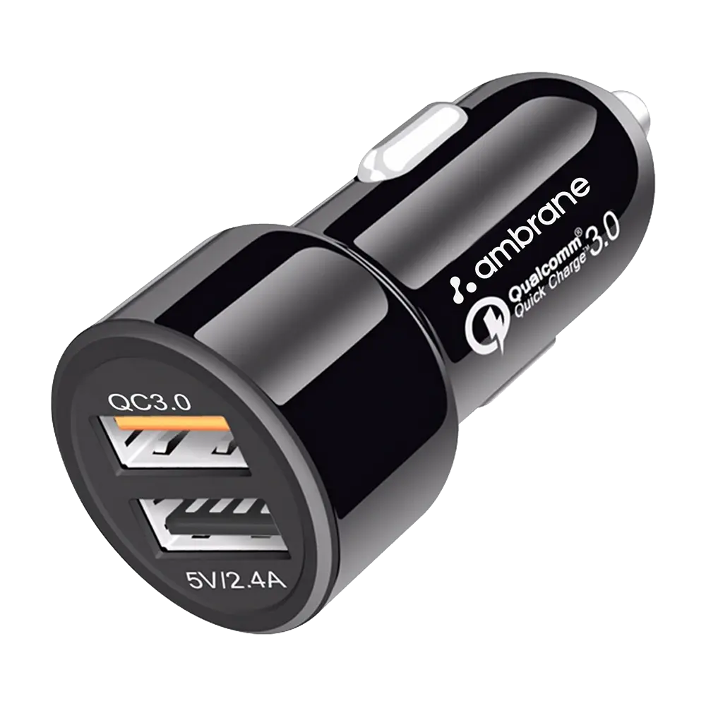 Ambrane ACC-11-QC (36W QC 3.0 Dual-USB Car Charger)