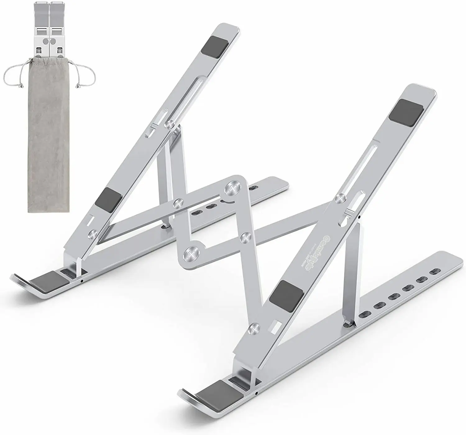 Cosmic Byte Adjustable Aluminum Portable Laptop Rack Stand — Aluminum, Adjustable height, raises device approx. 2.15in to 6in; foldable