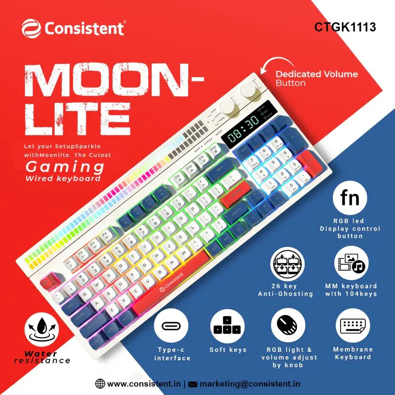 Consistent Moonlite (CTGK1113) — Multimedia Keyboard, RGB
