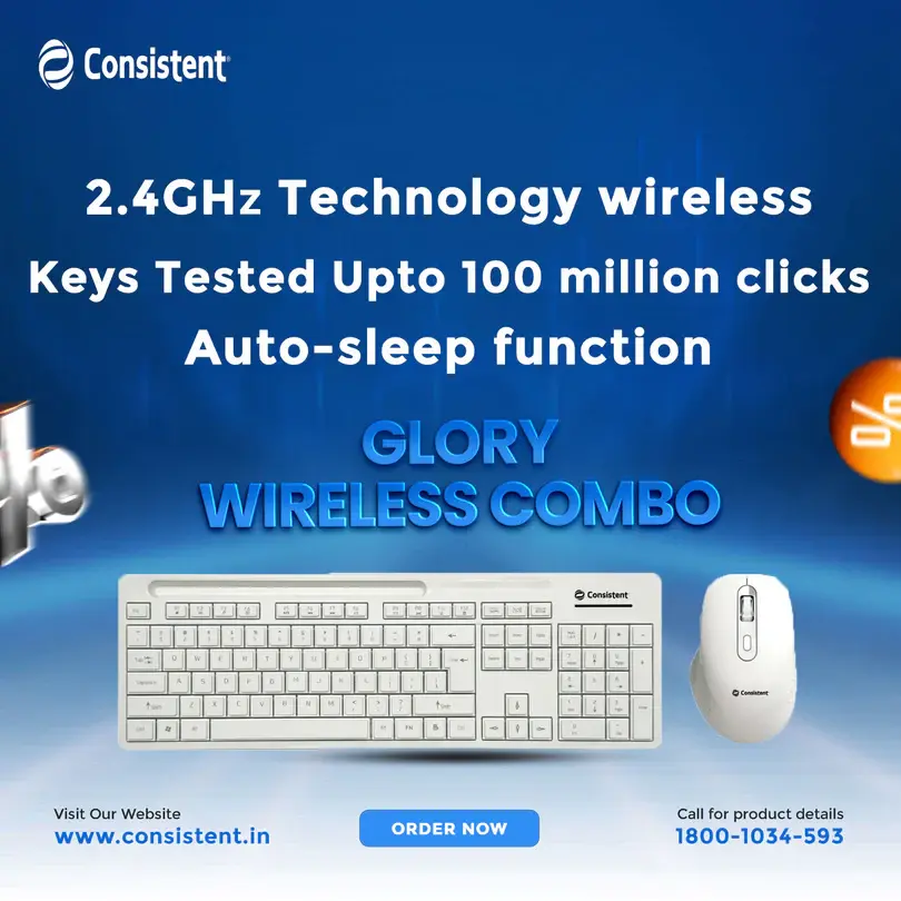 Consistent Glory (CMW402) — Wireless Keyboard + Mouse Combo, 2.4 GHz wireless