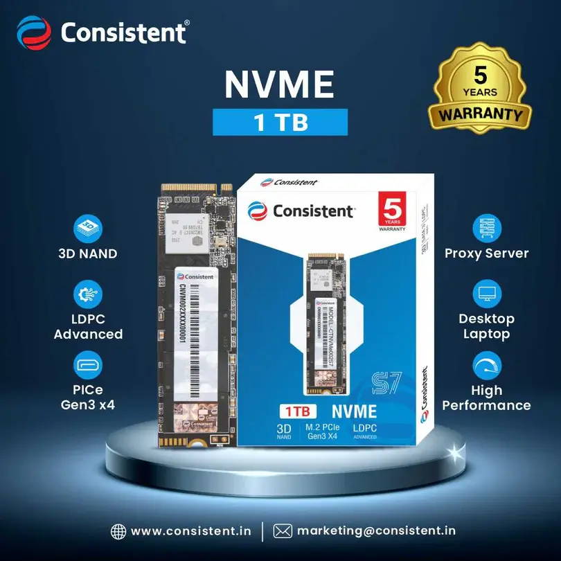 Consistent S6 1 TB PCIe 3.0 NVMe M.2 2280 SSD