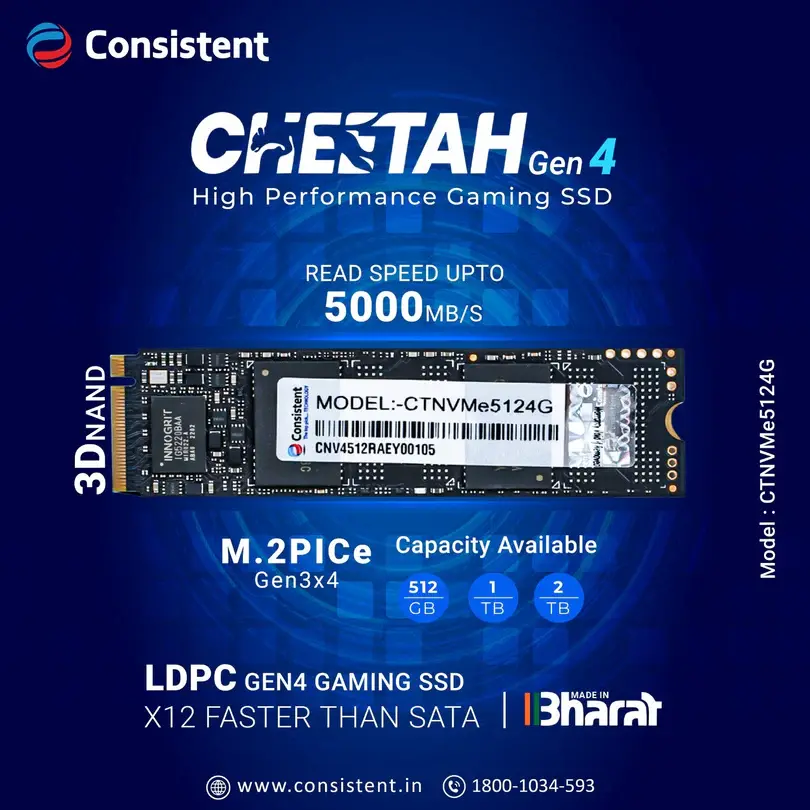 Consistent S7 512 GB PCIe 4.0 NVMe M.2 2280 SSD