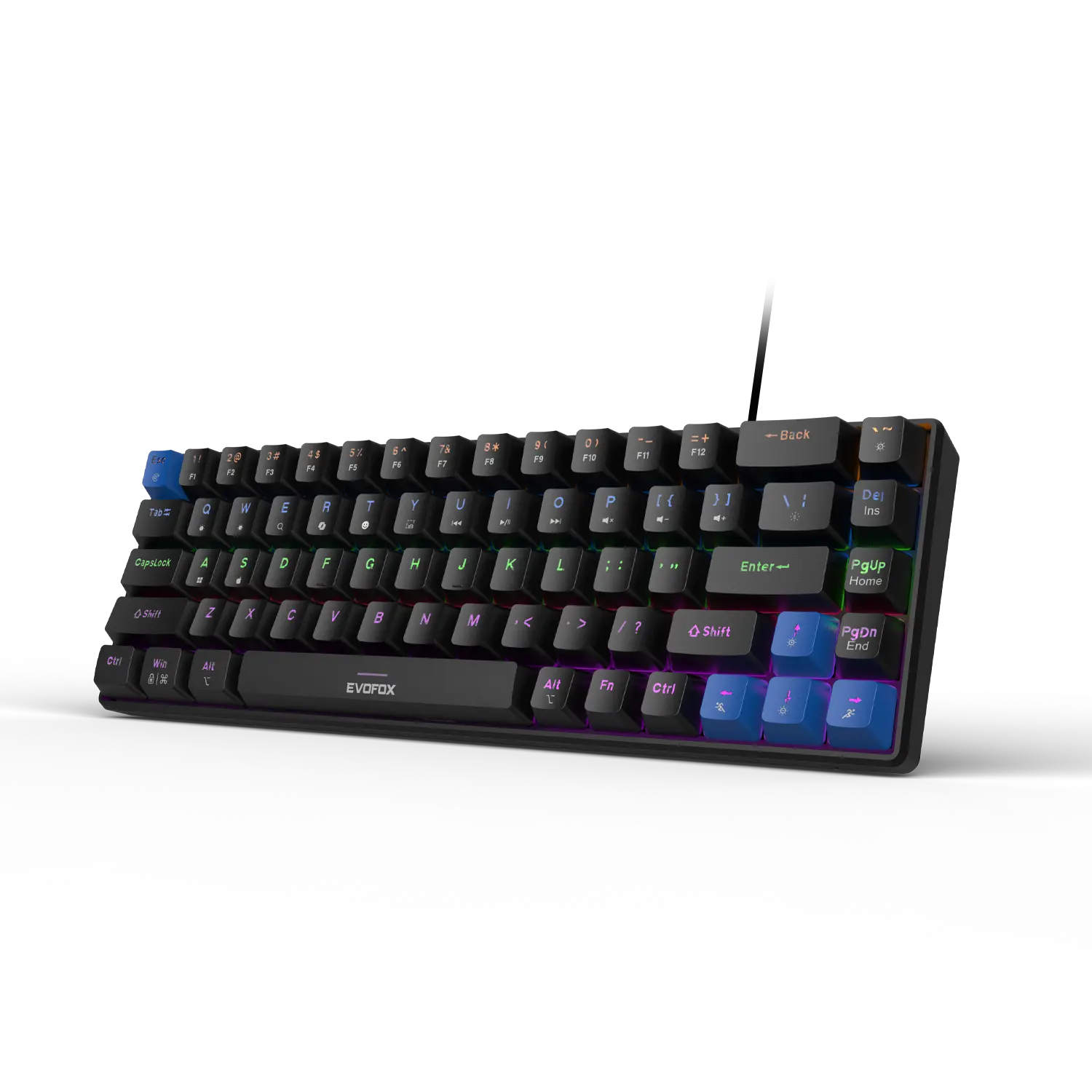 Amkette EvoFox Katana S Mini — Mechanical Gaming Keyboard, Outemu Red, Multi-colour LED, compact