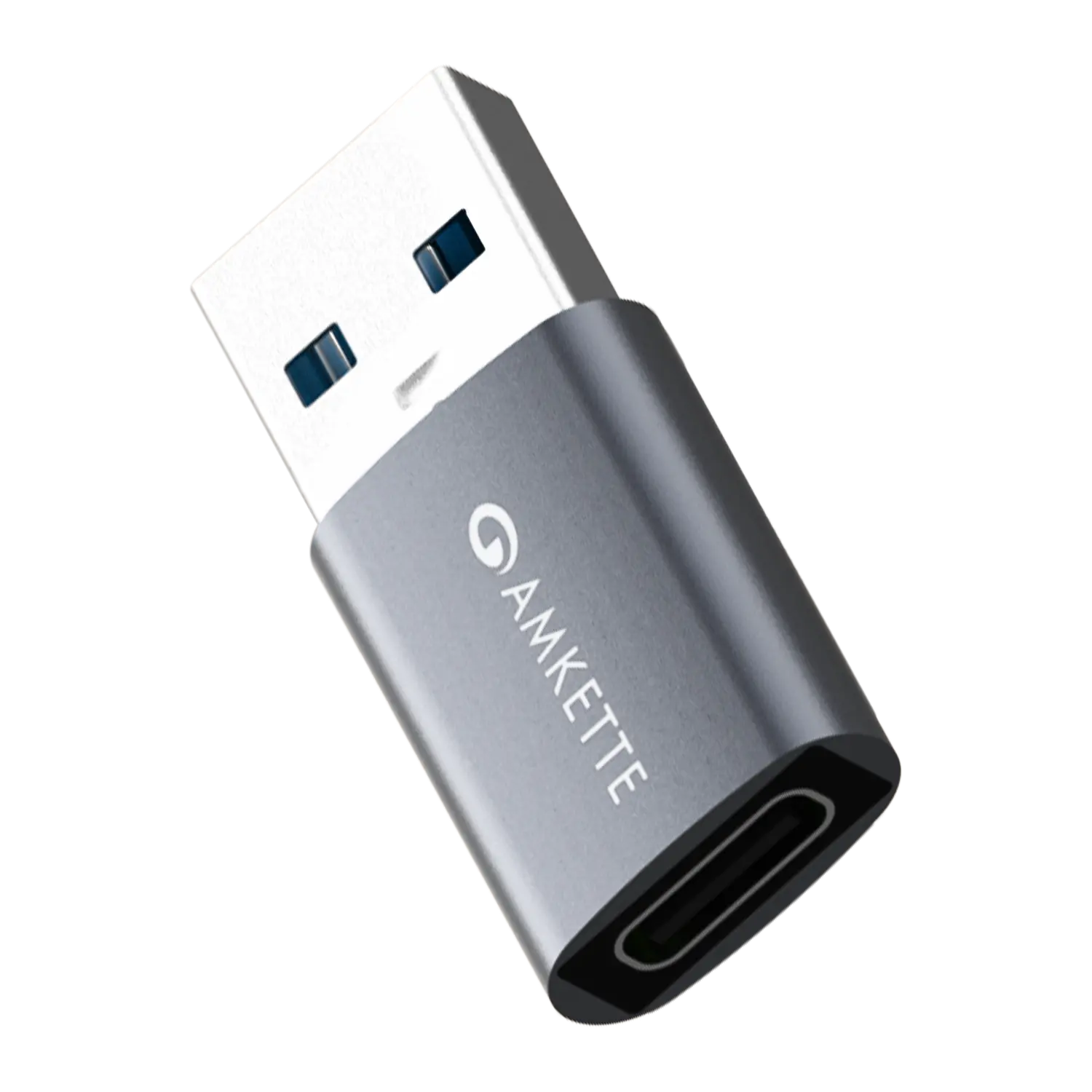 Amkette USB 3.0 Type-C Female to USB-A Male Adapter — USB-C (female) to USB-A (male) adapter, USB 3.0, up to 5Gbps