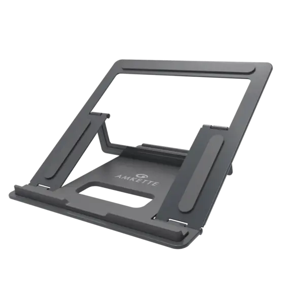 Amkette Ergo Luxe Laptop Stand — Aluminium / metal alloy, Multi-level height & angle