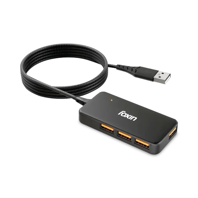 Foxin FUH 002 4-in-1 USB 2.0 Hub (1.5m cable) — USB-A 2.0, 4x USB 2.0
