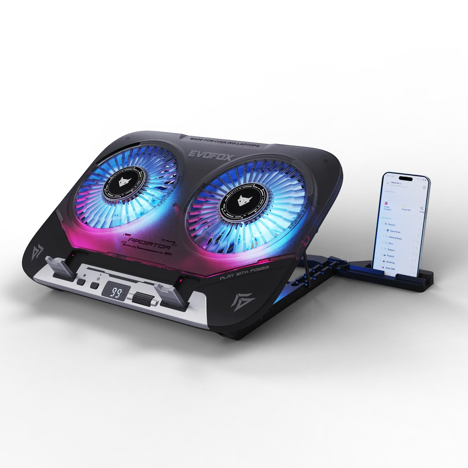 Amkette EvoFox Blizzard 2 Xtreme Laptop Cooling Pad — Dual Peltier semiconductor plates + fans, 2 x 140mm high-speed