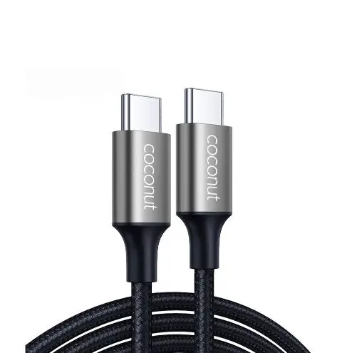 Coconut C17 USB-C to USB-C 60W Cable (Nylon Braided) — USB-C to USB-C, 60W PD (20V/3A)