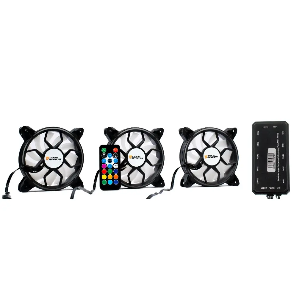 Coconut F2 Addressable RGB 120mm aRGB Fan (3-in-1 Kit with Remote) — Standalone PC case/cabinet fan (kit), 120mm