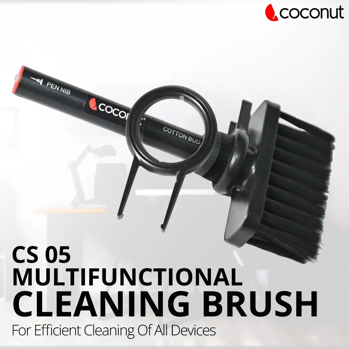 Coconut CS05 5-in-1 Cleaning Brush Kit — PC/keyboard cleaning brush kit, 5-in-1
