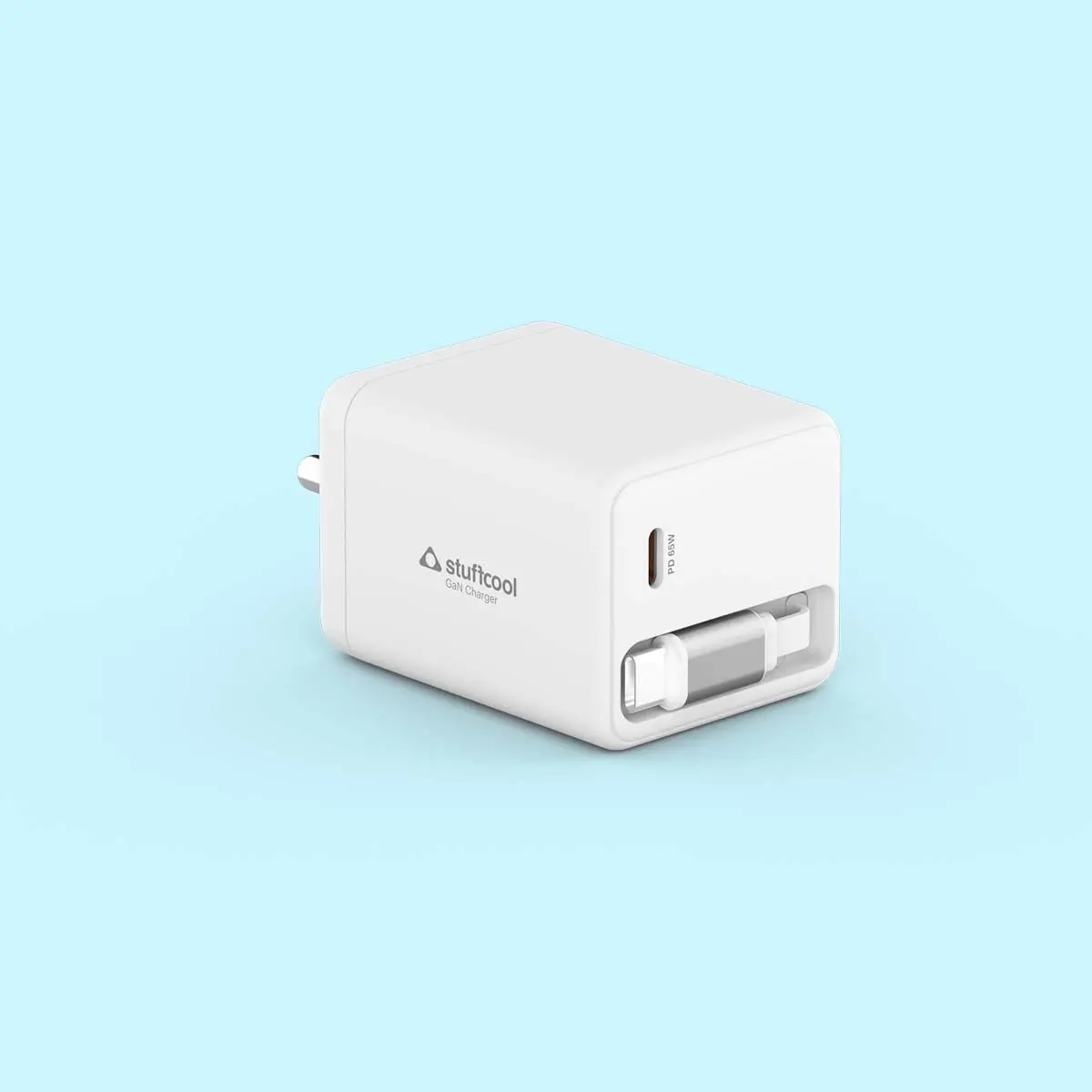 Stuffcool Zeno 65W GaN Charger (built-in retractable cable)
