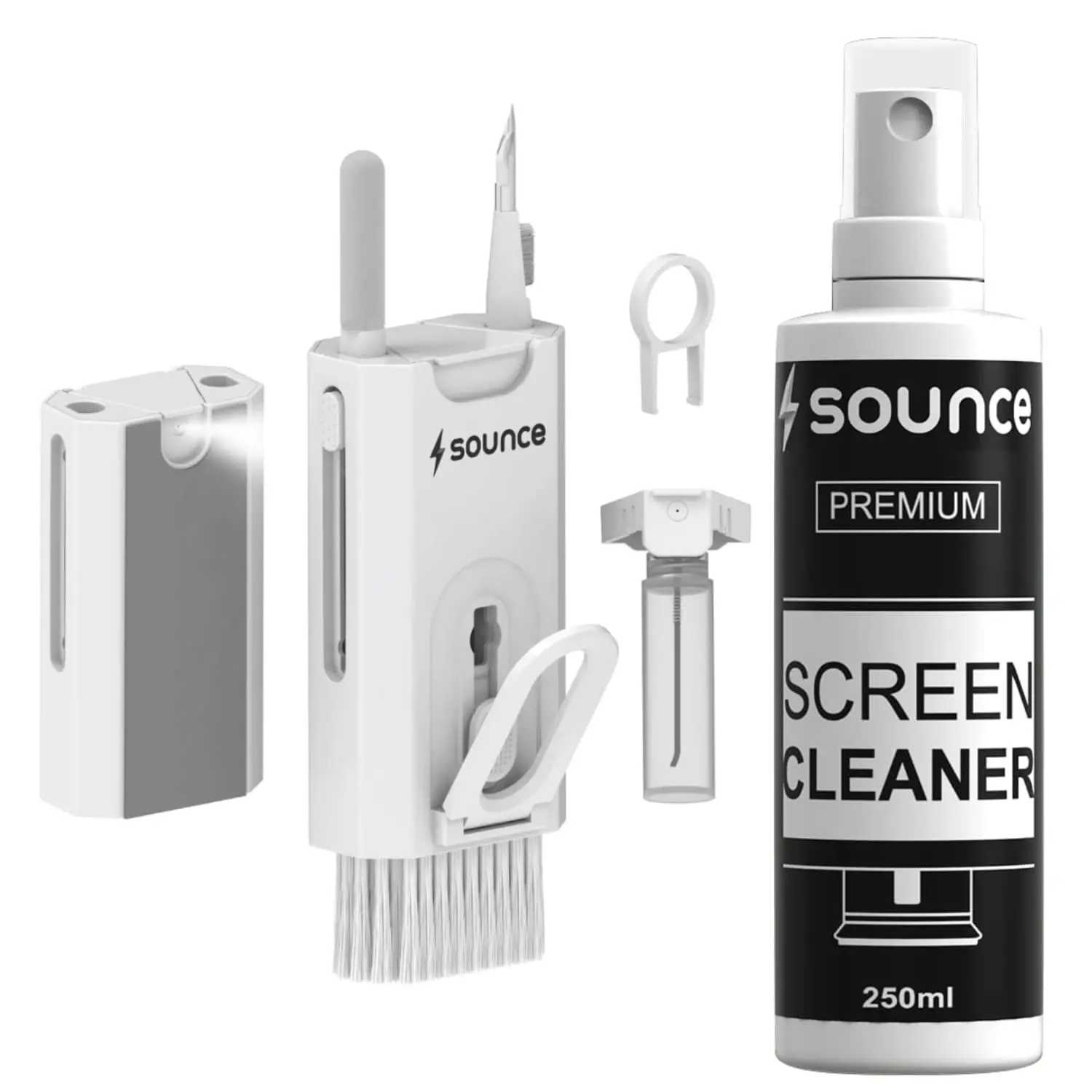 Sounce 8-in-1 Laptop Screen Cleaner Kit — 8-piece kit, 250ml screen-cleaning spray