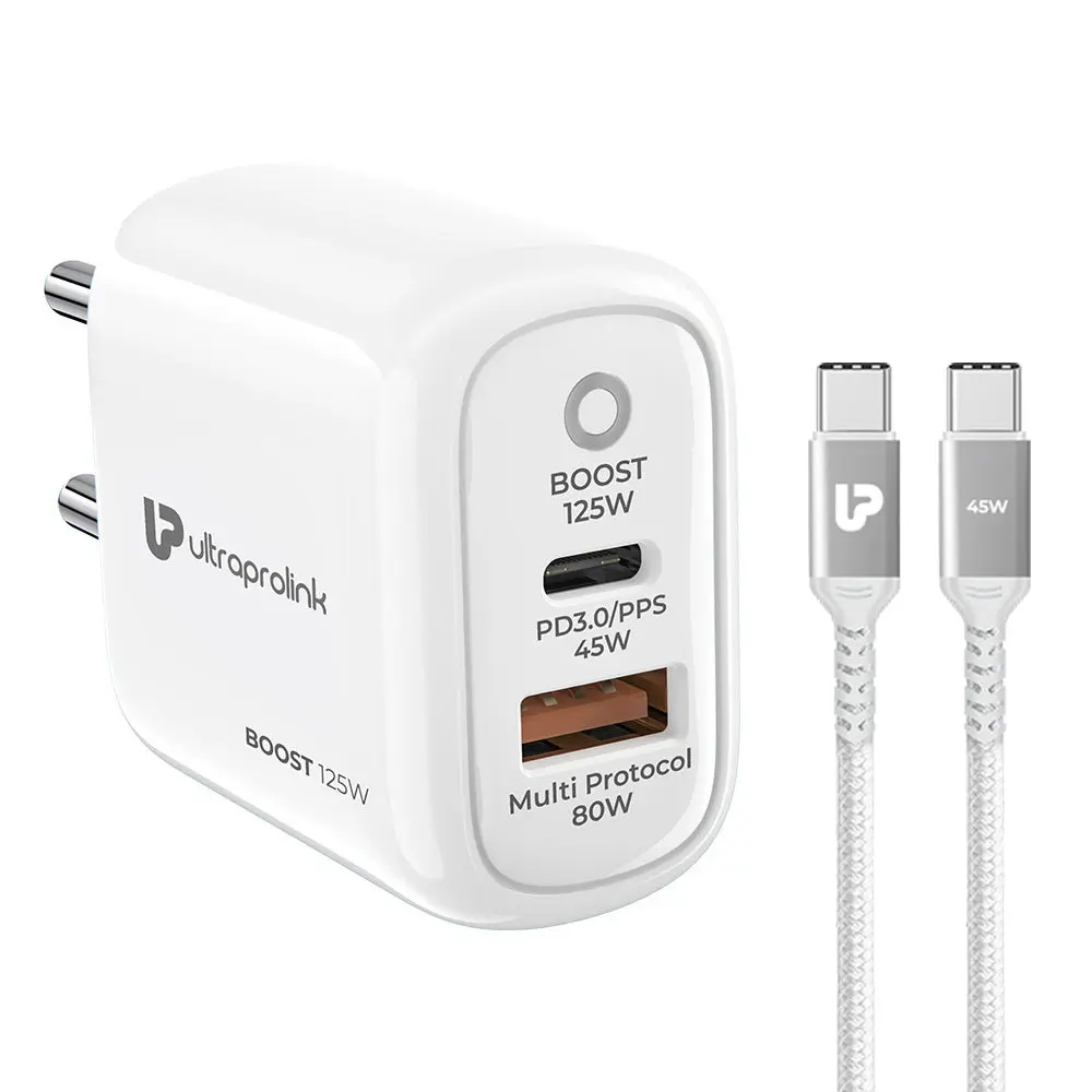 UltraProlink Boost 125 Dual USB Multi-Protocol Fast Travel Charger (UM1134)