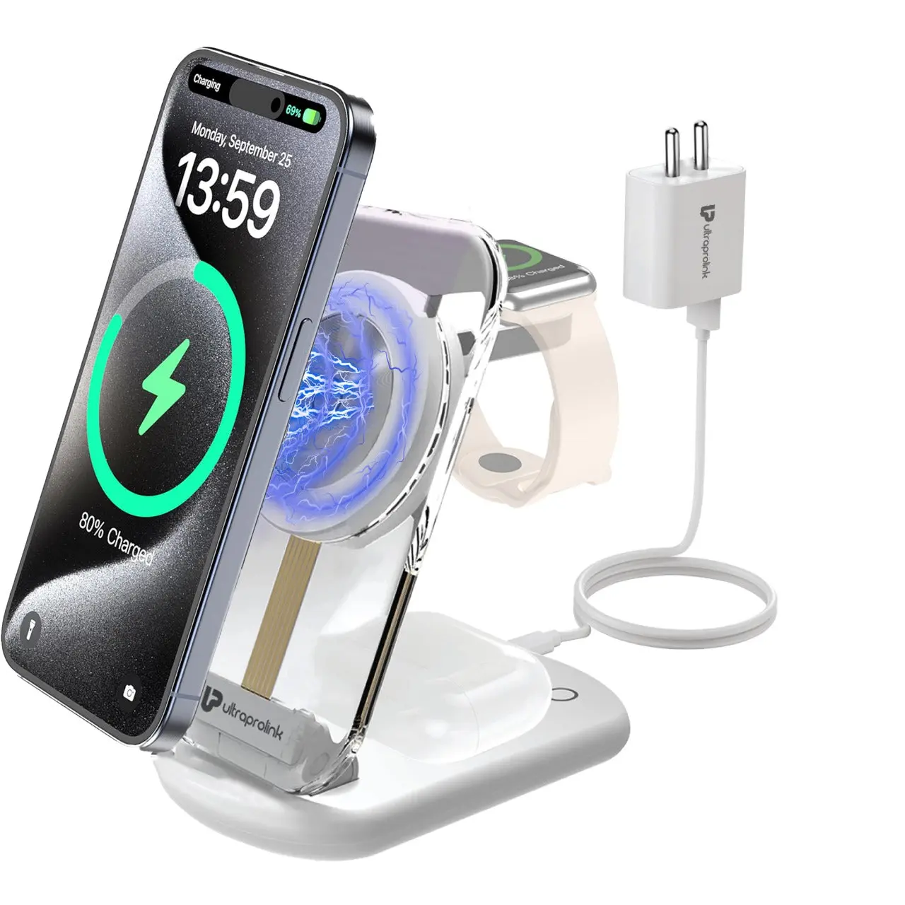 UltraProlink Vylis Crystal 20W 3-in-1 Magnetic Wireless Dock