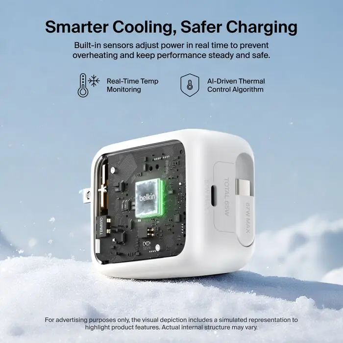 Belkin BoostCharge Pro Retractable GaN Wall Charger 45W (WCH022)