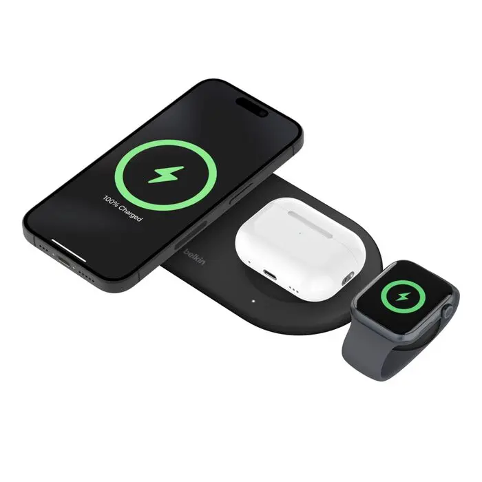 Belkin BoostCharge Pro 3-in-1 Magnetic Wireless Charging Pad with Qi2 15W (WIZ022)