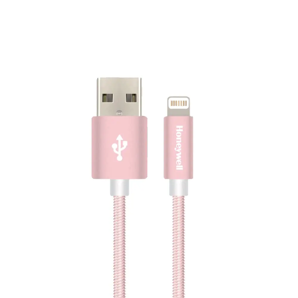 Honeywell USB to Lightning Cable MFi 1.2 Mtr (Nylon Braided) - Rose Gold (HC000021/CBL/1.2M/RGLD)