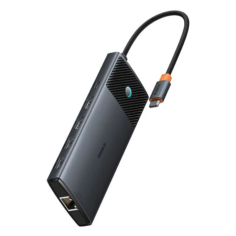 Baseus Metal Gleam 10-in-1 USB-C Docking Station Dual HDMI Triple Display 100W (B0CWS54PRQ)