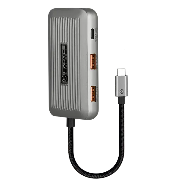 Cadyce CA-CU3HG PLUS USB-C to USB 3.0 Hub with HDMI (4K) & Gigabit Ethernet Adapter (100W PD) — USB-C (Thunderbolt 3 compatible), HDMI up to 4K x 2K @60Hz