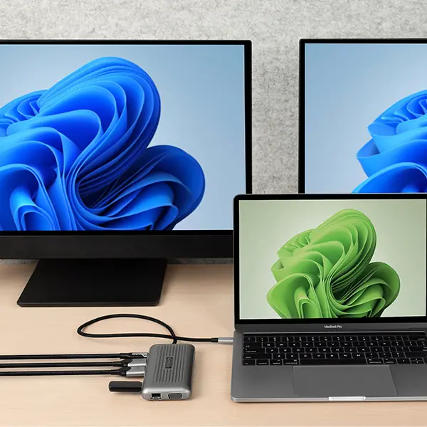 Cadyce CA-2HDVG PLUS USB-C to Dual HDMI & VGA Docking Station — USB-C, Dual HDMI + VGA (triple display)