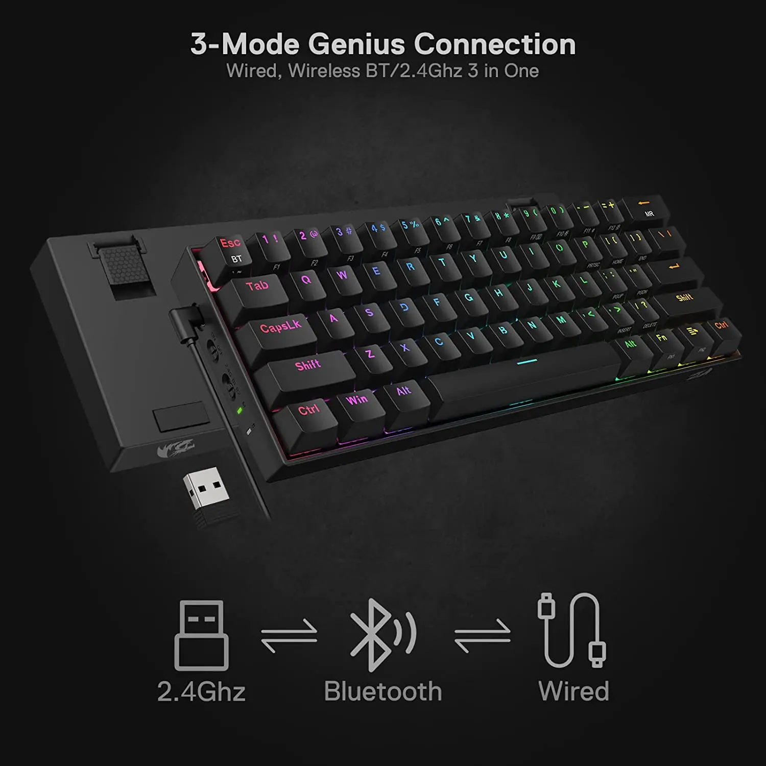 Redragon Draconic Pro K530 Pro — Mechanical Gaming Keyboard, Outemu Red ...