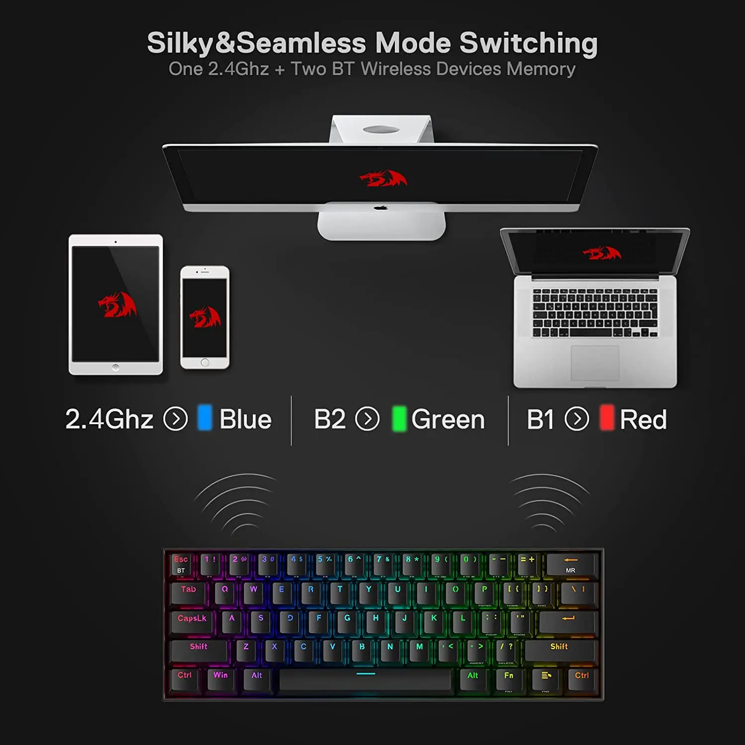 Redragon Draconic Pro K530 Pro — Mechanical Gaming Keyboard, Outemu Red ...