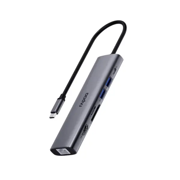 Rapoo XD71 USB-C Docking Station (7-in-1) — 7-in-1 USB-C docking station, 1x HDMI, 4K @ 60Hz