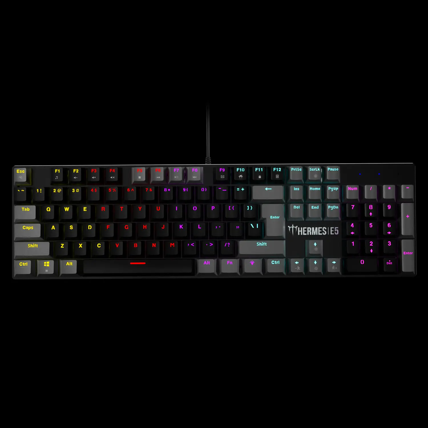 Gamdias Hermes E5 — Wired Keyboard + Mouse Combo, Gamdias Blue, Multi-colour LED