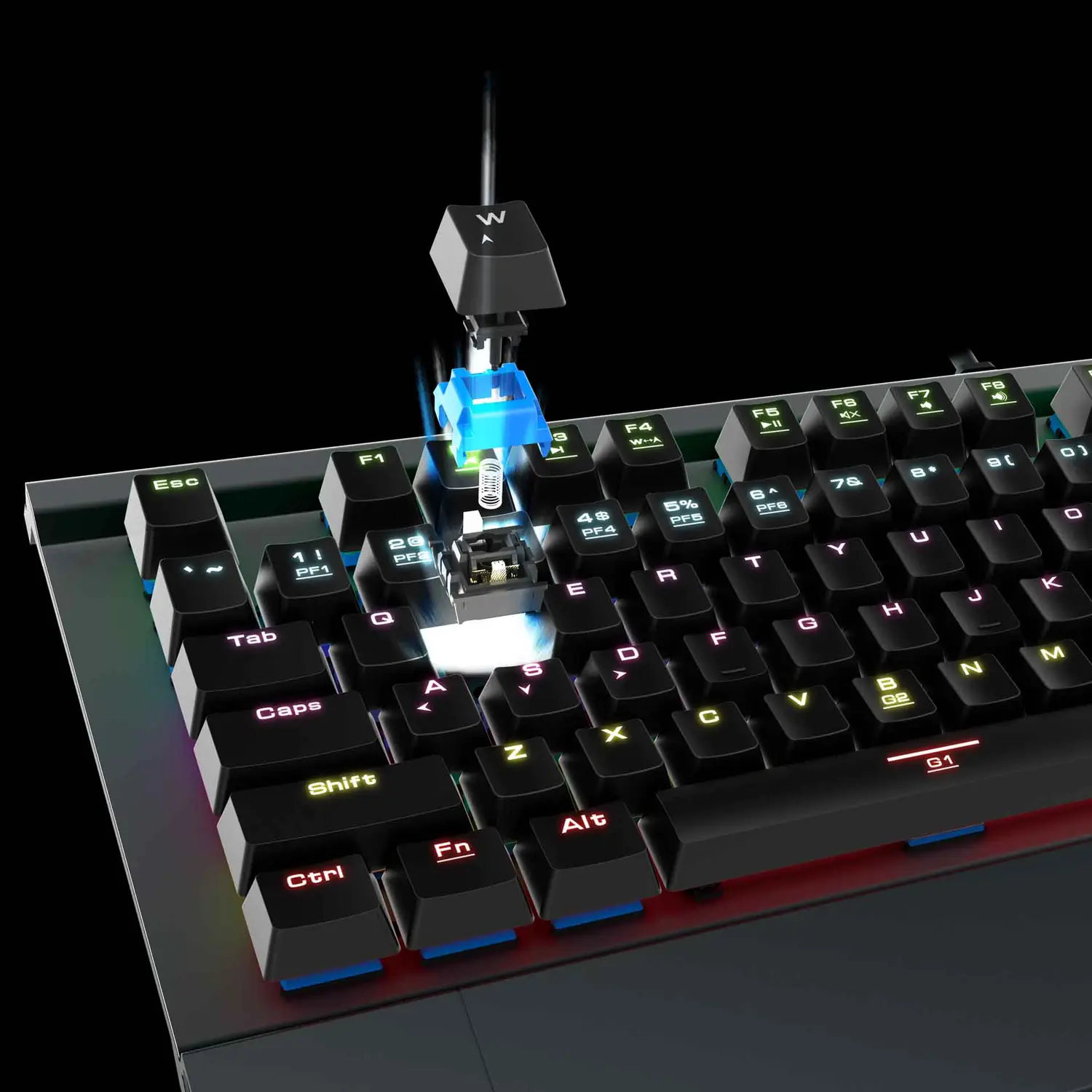 Gamdias Hermes M2 — Mechanical Gaming Keyboard, Optical Blue, RGB